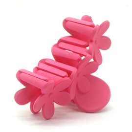 Haarklem | Bloemetjes | Fuchsia Roze