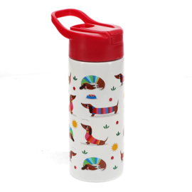 RVS Drinkfles met Rietje | Teckeltjes | Rex London
