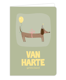 Teckelkaart | Van Harte Gefeliciteerd | Give X
