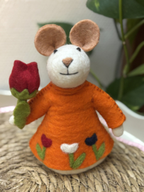 Sjaal met Verhaal | Tulpenmuis | Oranje