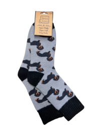 Warme Teckelsokken | Black and Tan Teckels | Maat 36-41