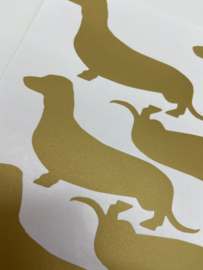 Stickervel | Gouden Teckels