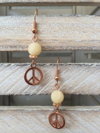 Earring rose yellow Jade