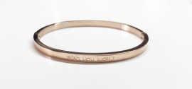 Stainless Steel bracelet rose thin "Wish you luck"