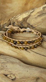 Wrap armband Tijgeroog