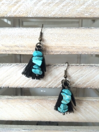 Earring Anthracite Turquoise
