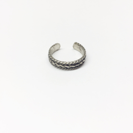 Braid zilver teenring