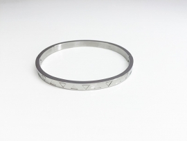 Armband Stainless steel zilver dun: driehoek