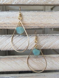 Earring gold Amazonite