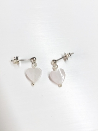 Rose Quartz hart earring kids