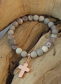 Bracelet frosted Jasper Grey