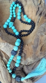 Mala black Jasper/Howlite