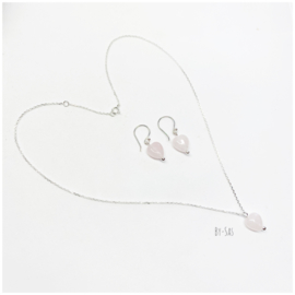 Rose Quartz heart Silver