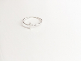 Ring kruisje Zilver