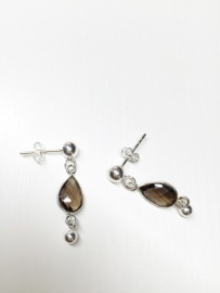 Smokey Quartz drop shape earring