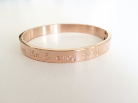 Armband Stainless steel rose "Love life & enjoy....