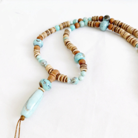 Beach Agaat en kokos ketting