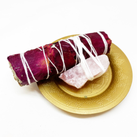 Smudge stick Rozenblaadjes en Rozenkwarts