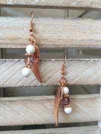 Earring rose Amethyst and Shell