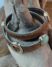 Bracelet leather Aventurine