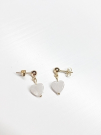 Rose Quartz hart earring kids