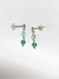 Green Agate hart earring kids