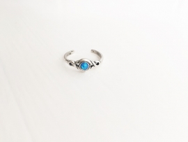 Pacific blue Zilver teenring