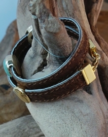 Bracelet leather Aventurine