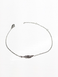 Armband Stainless Steel feather Zilver
