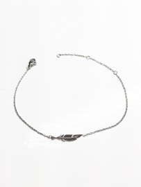 Bracelet Stainless Steel feather Silver