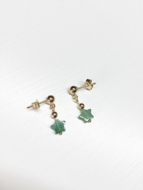 Green Aventurine star earring kids