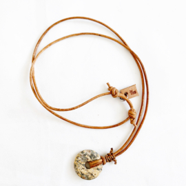 Luipaard Jaspis donut ketting