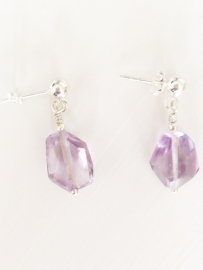 Amethyst zilveren oorbellen