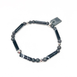 Onyx en Lava armband