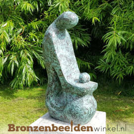 Bronzen tuinbeeld "Moeder en Kind" BBW52227br