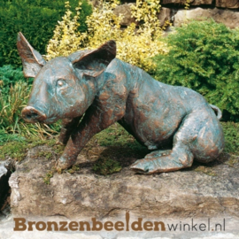 Tuinbeeld varken brons BBW87001