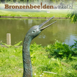 Bronzen kraanvogel beeld BBW1179br