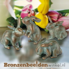 Bronzen hazen beeldjes BBW37993