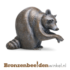 Bronzen wasbeer beeld BBW37261