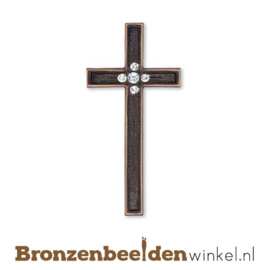 Bronzen kruis met Swarovski kristallen BBW20703