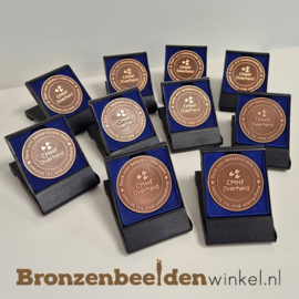 10 bronzen penningen van waardering 7 cm