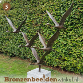 NR 5 | Bronzen beeld Tilburg ''De 5 ganzen'' BBWF5G