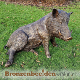 Tuinbeeld wild zwijn brons BBW89024