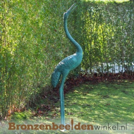 Bronzen beeld kraanvogel als fontein BBW61115-1