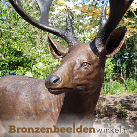 Bronzen hert beeld groot BBW837