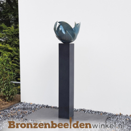 Abstract tuinbeeld "Bloem des Levens" - Blauw