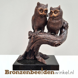 Beeldjes van uilen op stam BBW0801br