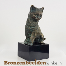 Katten beeld brons op sokkel BBWR89006