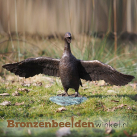Tuinbeeld eend met gespreide vleugels BBW0379br