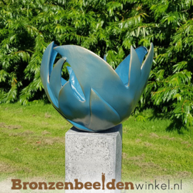 Abstract tuinbeeld "Bloem des Levens" - Blauw